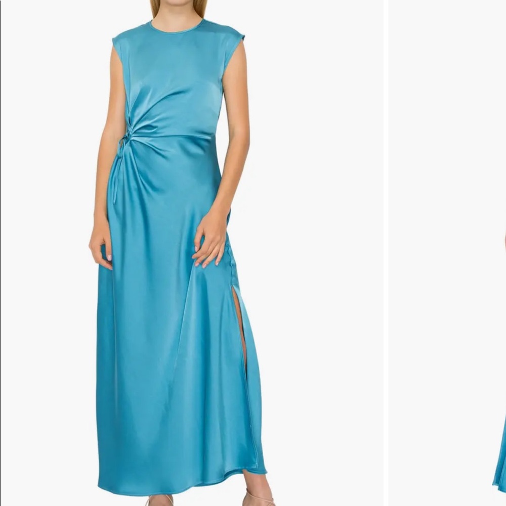 Blue satin dress